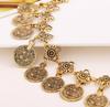 Party Hippy Boho Beach Turkish Jewelry Gold Color Coin Vintage Bohemia Carved Coin Bracelets Bangles for Woman Pulseras