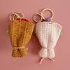 Keychain Pendant Hand Crocheted Flower Key Chain Colorful Yarn Roses Sunflower Charm Key Holder Bag Car Key Accessory