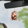 Ornamento Pendurado de Macaco 2D para Carro Acessórios de Espelho Retrovisor de Carro em Acrílico Encanto de Bolsa de Macaco Fofo Segurando Brinquedo de Pelúcia para Mochila