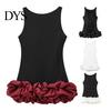 Necklaces Pairing Dress Women Sexy Mini Solid Color Slim Fit Female Sleeveless Pleated O-neck Backless Holiday Party Short Fashionable Hem