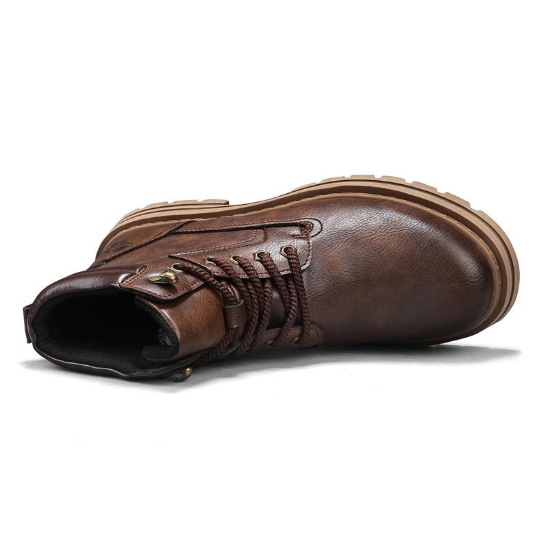 Luxury Men Ankle Boots Retro British High-top Men Boots Fashion High Quality Leather Shoes  New Outdoor Men Motorcycle Boots