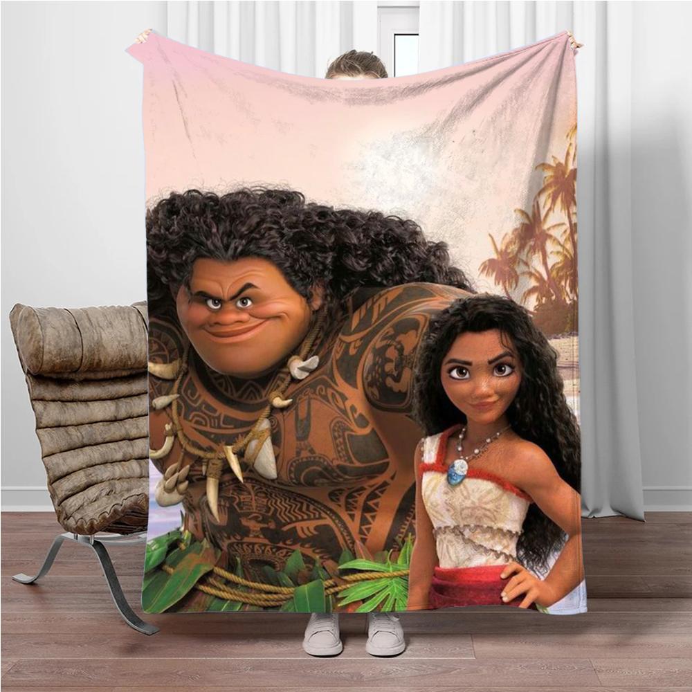 Disney Cartoon Moana Room Warming Decorative Flannel Thin Blanket.Office,Chair,for Sofa,Living room,Travel Picnic Blanket Gifts