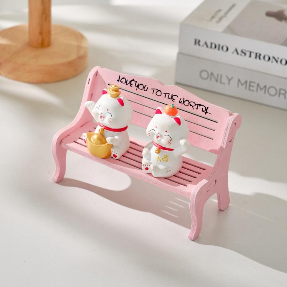 2Pcs Background Props Small Bench Miniatures Mini Stool Garden Ornaments Doll Chairs  DIY House