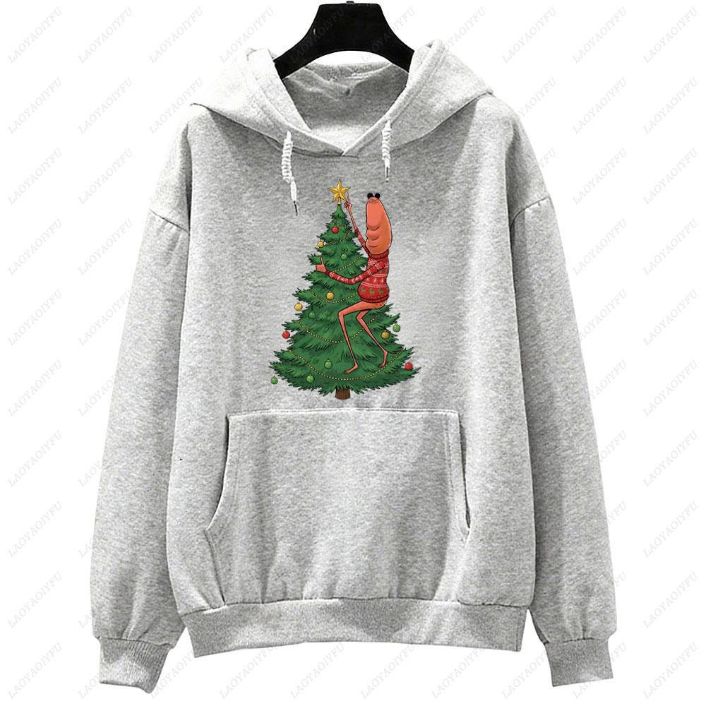 Merry Christmas Marcus The Worm Men Hoodie Meme Long-sleeve Autumn Winter Sweatshirt Marcus The Worm Christmas Costumes