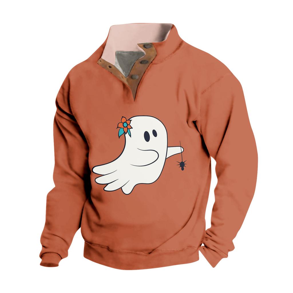 Jarní a podzimní pánská mikina se stojatým límcem je venkovní ležérní svetry topy