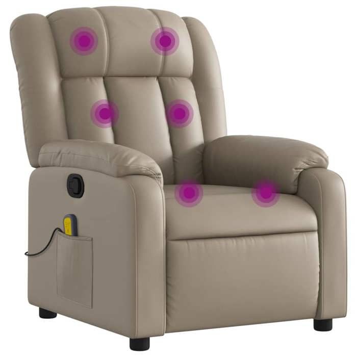 VidaXL Fauteuil de Massage Inclinable, Chaise avec Repose-pieds, Siège avec Dossier et Accoudoirs Salle de Séjour, Moderne, 373573