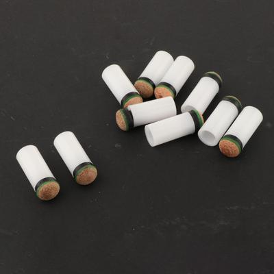 10 Pieces Slip On Pool Cue Tips with White Ferrules Easy Installation Indoor Game Accessories