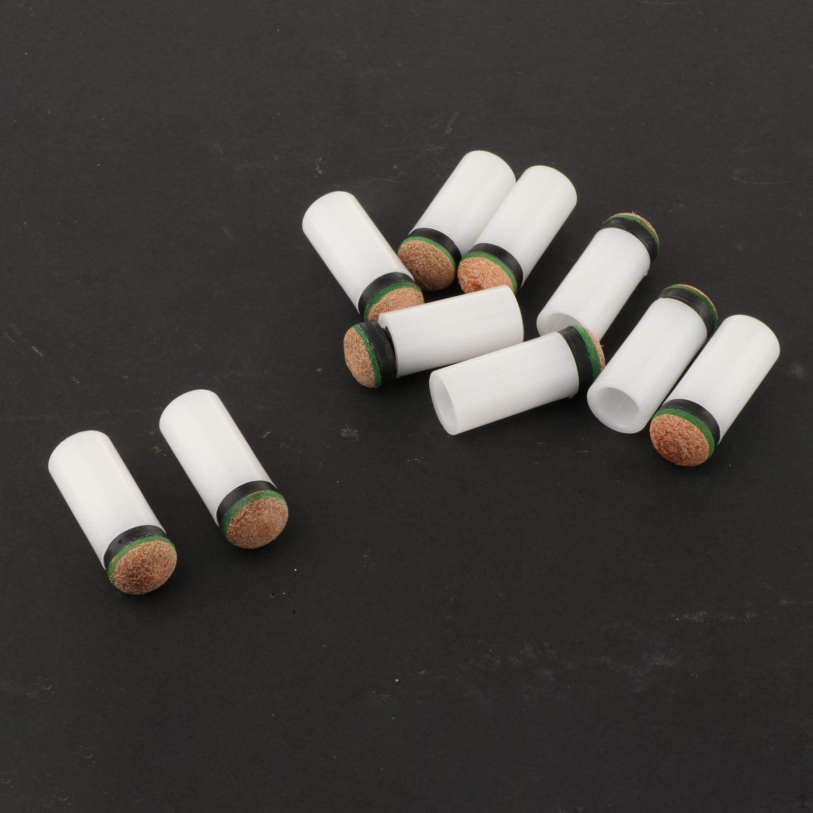 

10 Pieces Slip on Pool Cue Tips with White Ferrules Easy Installation Indoor Game Accessories