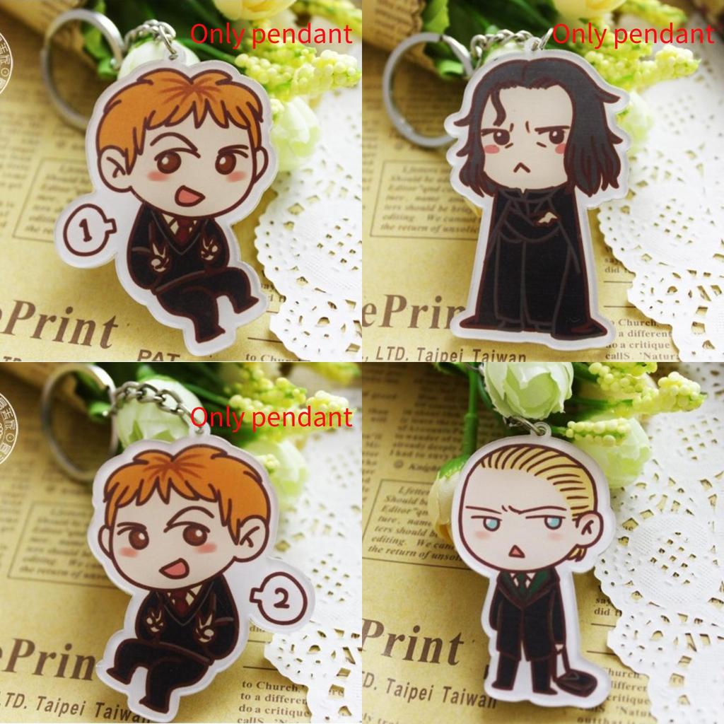 Cartoon Harry Potter Snape Malfoy George Bill Movie Character Pendant Keychain For Gift Giving And Travel Souvenir