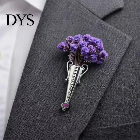 Practical Alloy Pin Vase Brooch Flower Holder Insert Hat Accessory Lapel Reusable Corsage for Sweaters Coats Weddings Parties Versatile