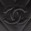 CHANEL Chevron COCO Mark Shoulder Bag V stitch vintage black lambskin Women Used