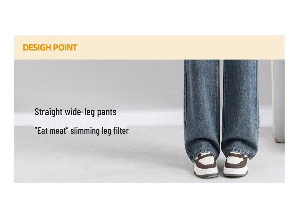 Women's 2025 Slimming High-Waisted Wide-Leg Jeans - Summer Style, Loose Fit, Thin, Narrow Straight-Leg.