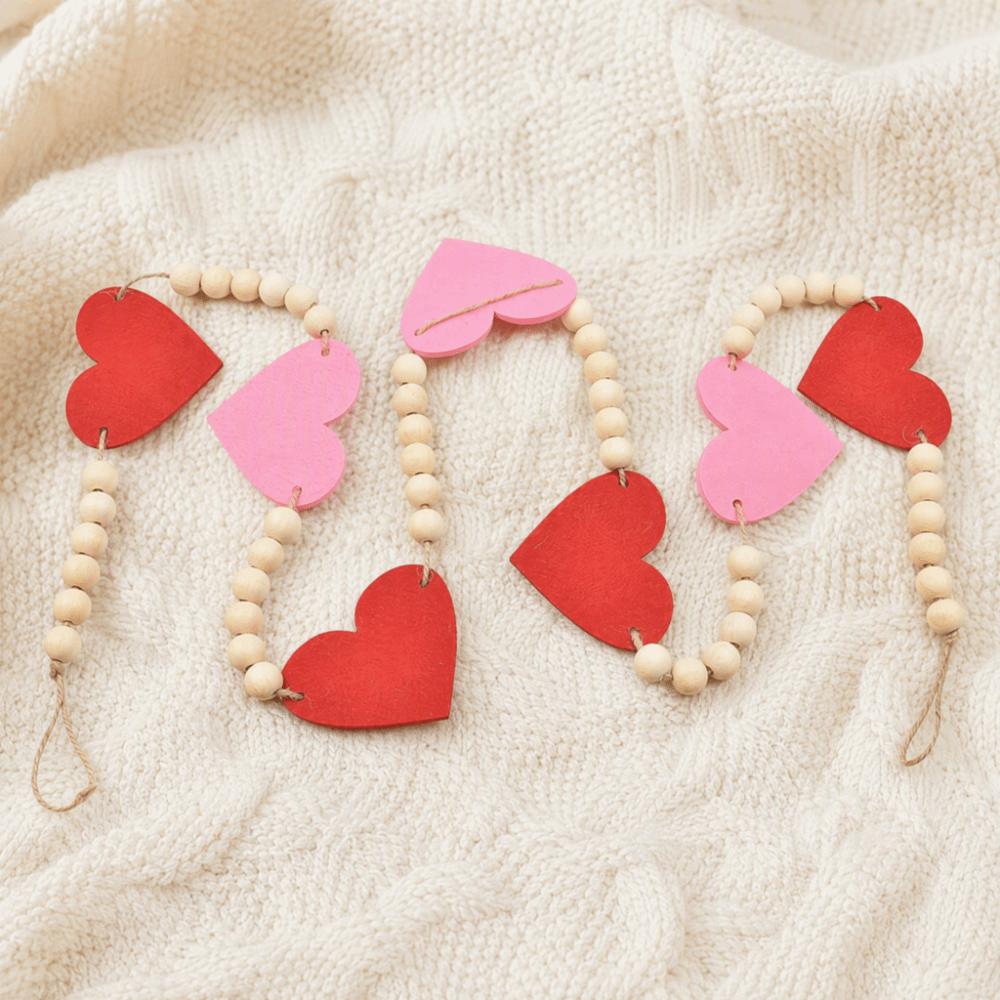 Pre-Made Hanging Loop Wooden Bead Garland Decorative Hanging Ornaments Wedding Anniversary Party