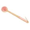 Double Sided Shower Brush Long Handle Exfoliating Dry Wet Use Nylon Silicone Bath Body Brush Pink