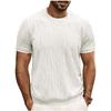 Men's Summer Casual Short Sleeve T-shirt Round Neck Knitted Shirt