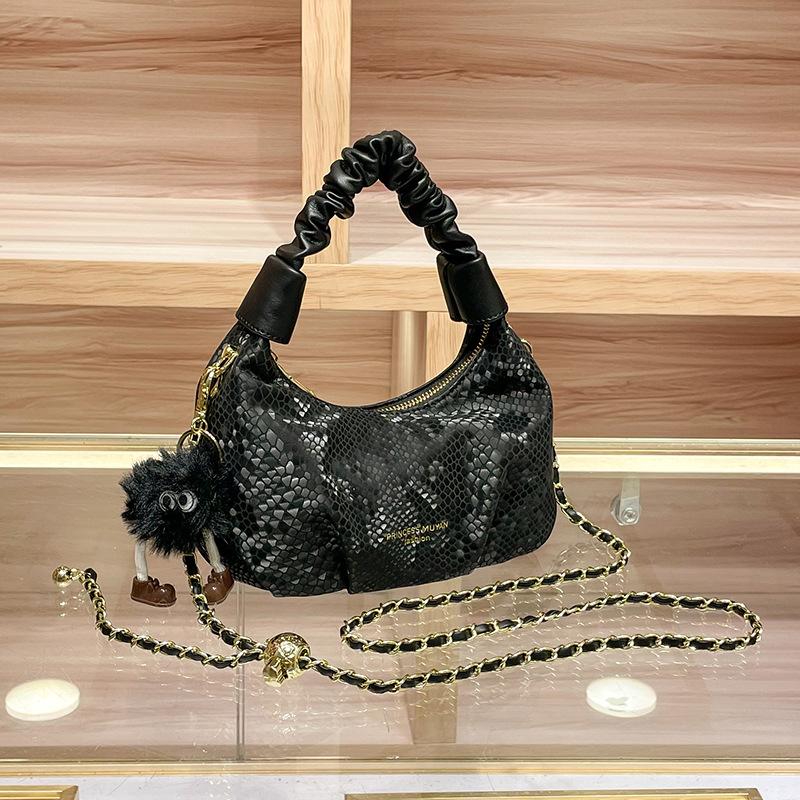 Luxury-luxurious, Niche-sized Handbag - Ruffled Cloud-shaped Bag, Single-shoulder Crossbody Bag with Chain Strap