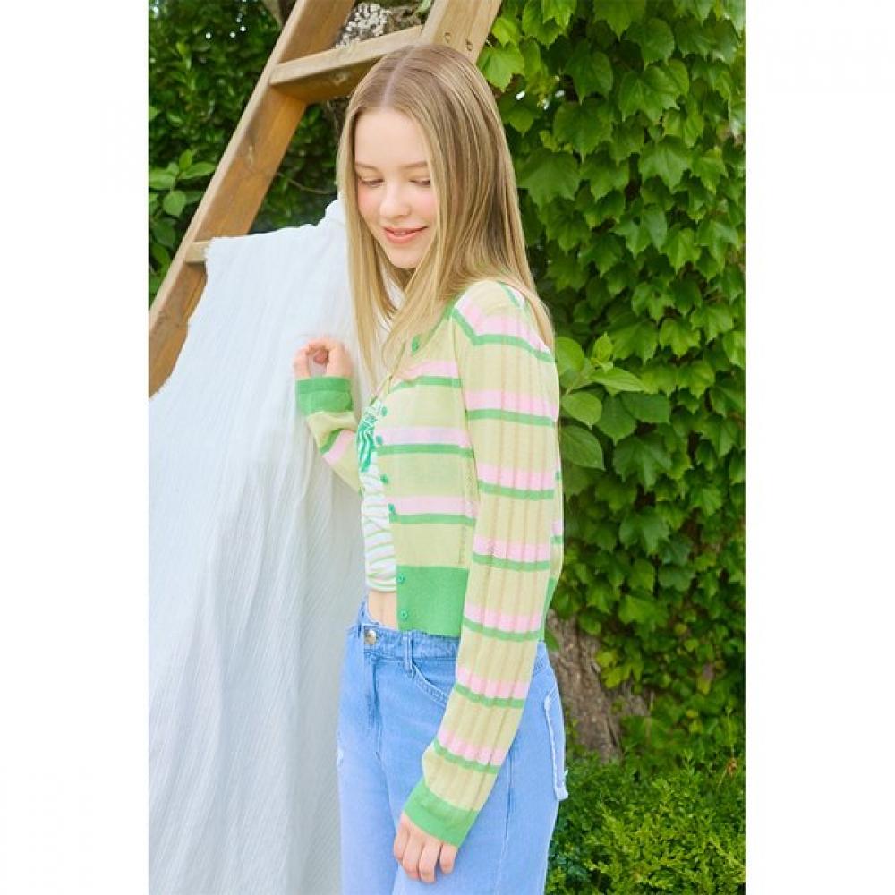 Gnarly Color Stripe Knit Cardigan Es2okg05