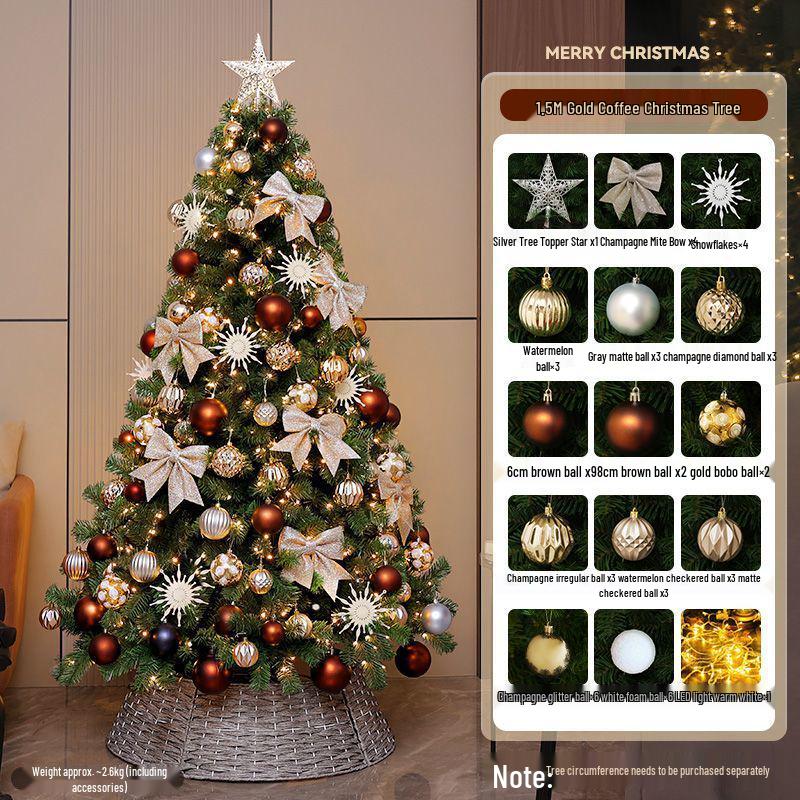 2025 White Flocked Snowy Christmas Tree Set with DIY Ornaments for Home Living Room