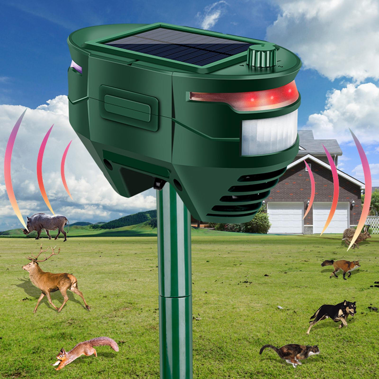 Садовые отпугиватели кошек Водонепроницаемые Солнечные отпугиватели животных для полей Газона