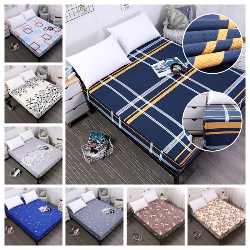 Cozy And Stylish Floral Stripes Mattress Protector Dustproof Fitted Sheet