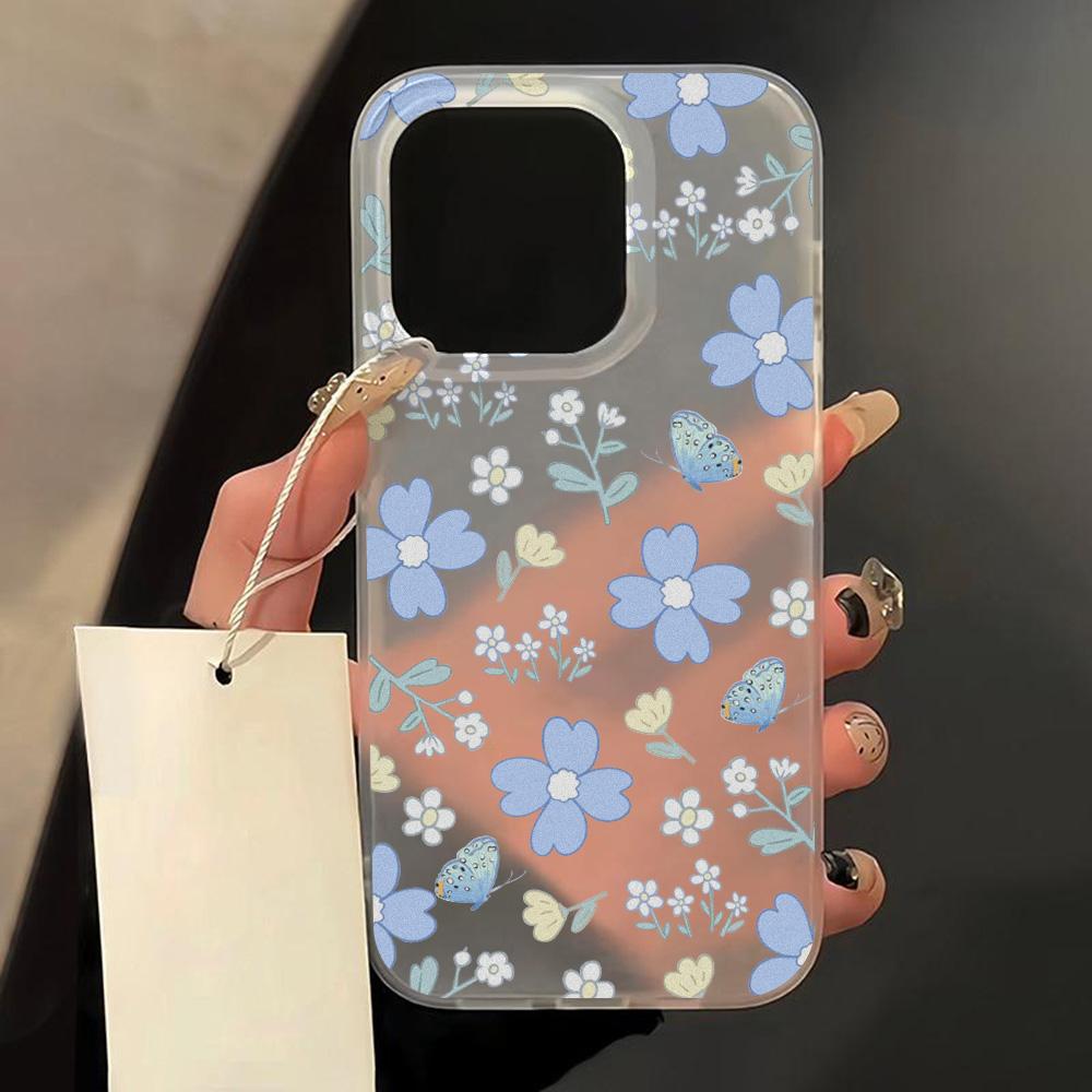 Botanical Holographic Floral Clear Phone Case For iPhone 17 Air 16 15 13 12 11 Pro Max Pro Plus Soft Protective Funda Cover
