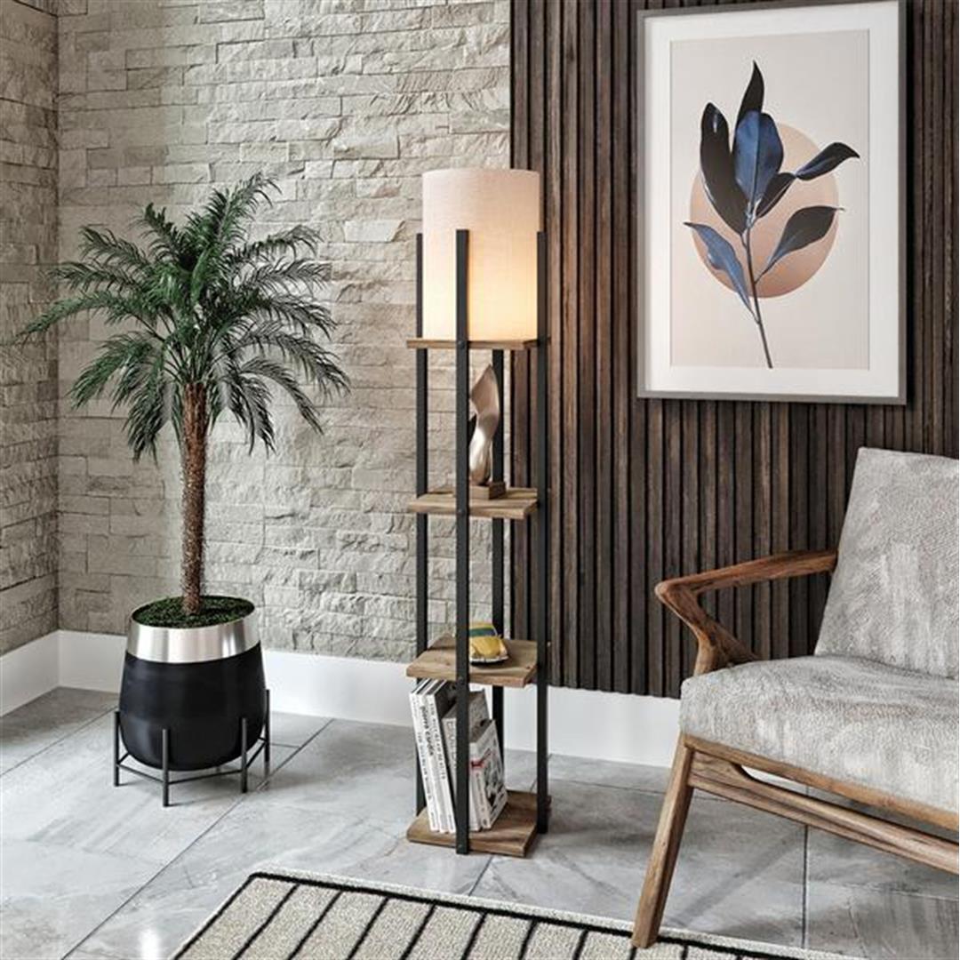 

Декоративний торшер Safir Light з полицею з атлантичної сосни 135x21x21 cm
