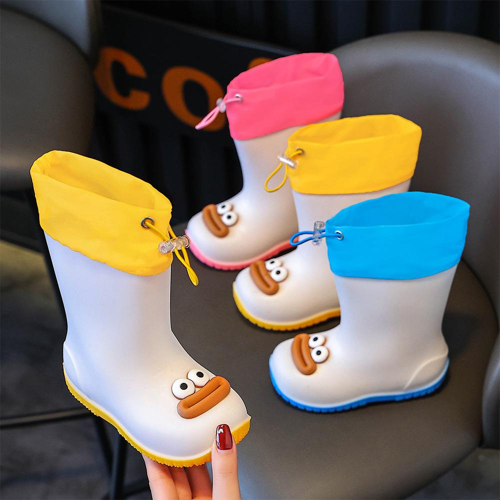 Rain Boots - Boys' Cartoon Rain Boots, Mid-calf Length, Girls' Water Shoes, Anti-slip Design