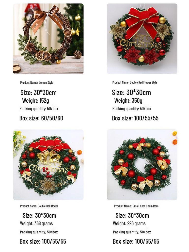 Love of the Harbor Christmas Rattan Wreath for Window or Door Display