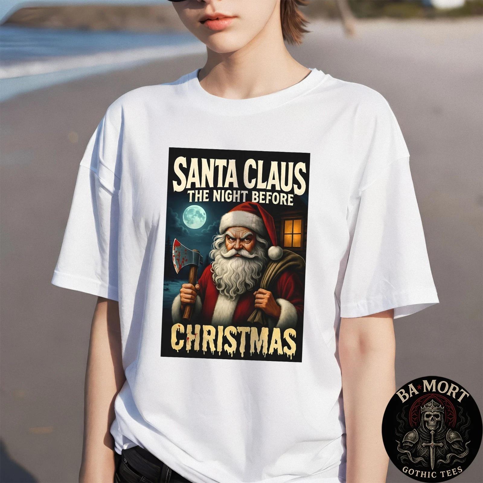 The Night After Christmas Santa Claus 100% Cotton T-shirt Mens Tees Top S