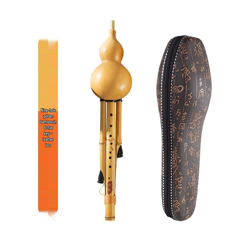 Natural Nine-Hole Unglazed Gourd Flute in C-flat, B-flat, D-flat, G-flat, and F-flat Keys for Adults