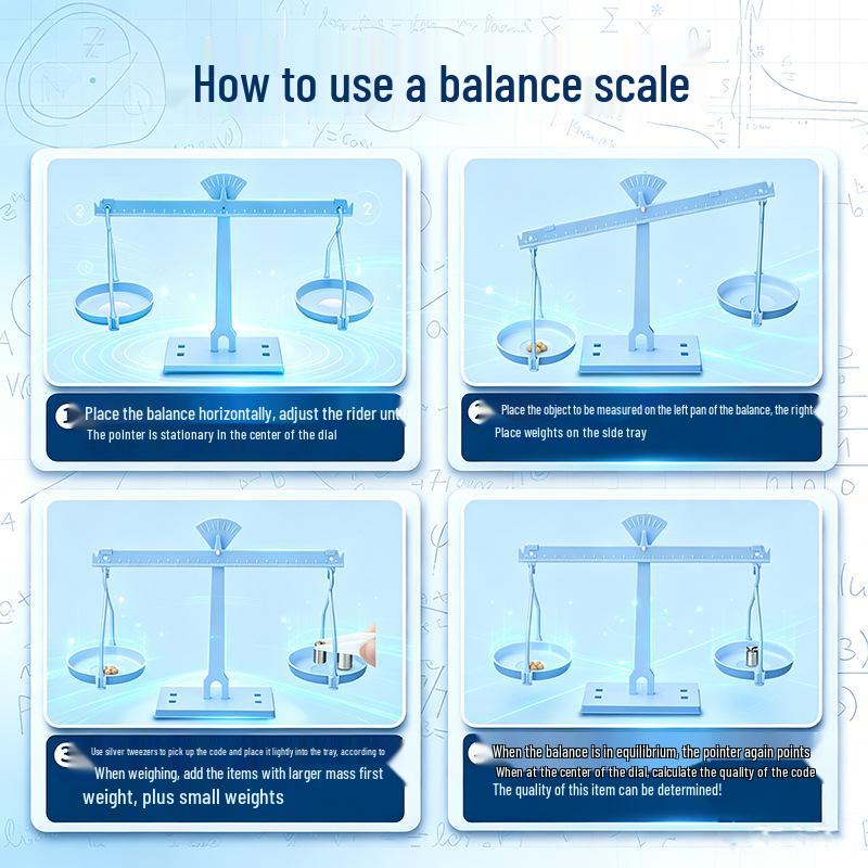Primary School Balance Scale Set: Grades 2-3 Science Experiment Tool for Learning Grams & Kilograms
