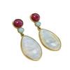 Retro Hong Kong Style Palace Style Vintage Vintage Geometric Polygonal Water Drop Pendant Earrings