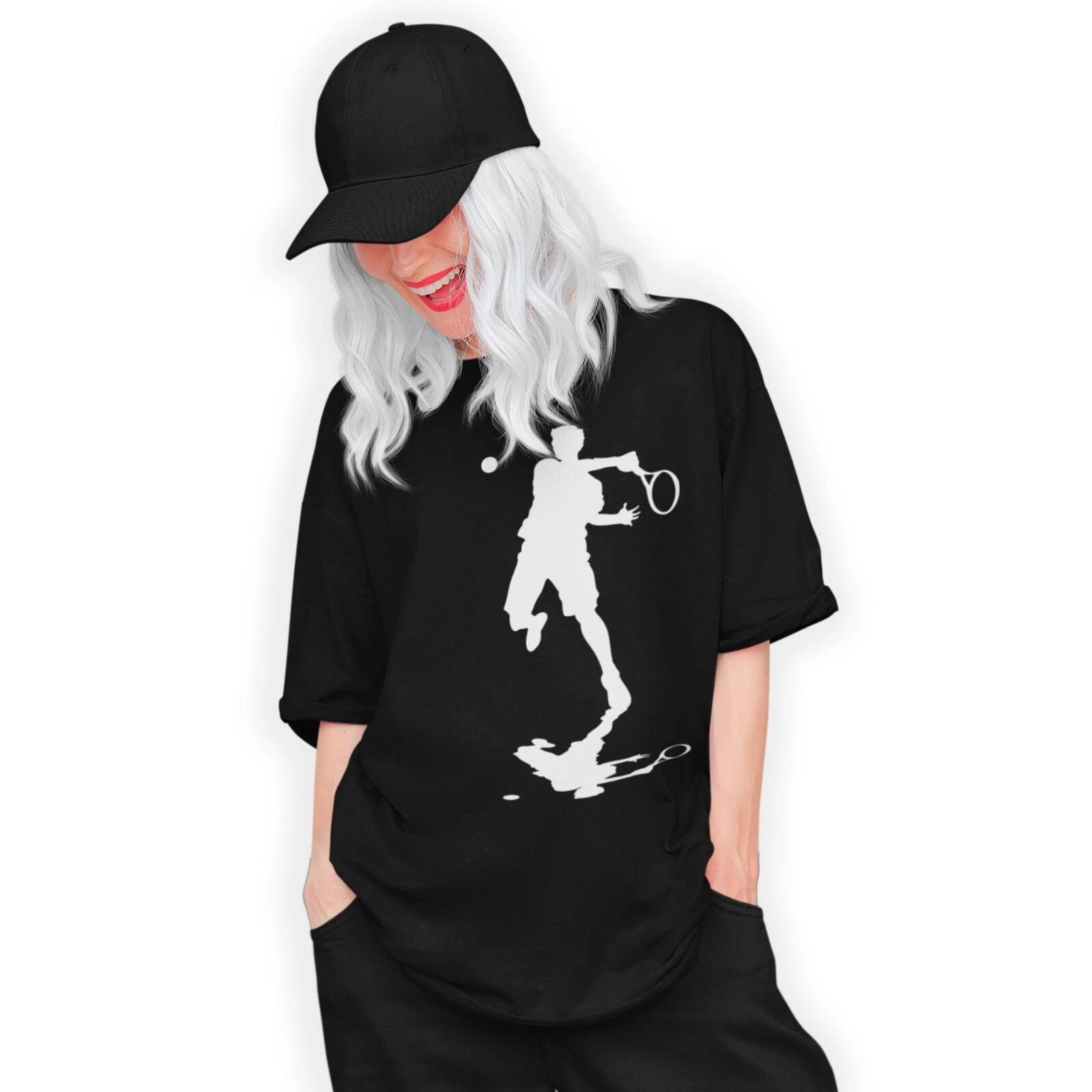 Tennis Shadow Silhouette T-Shirt Birthday Gift L
