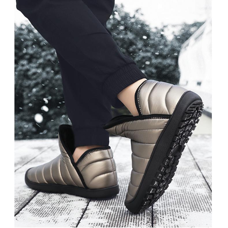 Botas de nieve de terciopelo para mujer, zapatos informales de lona, cálidos, impermeables, de algodón, de caña alta, gruesos, antideslizantes, para invierno