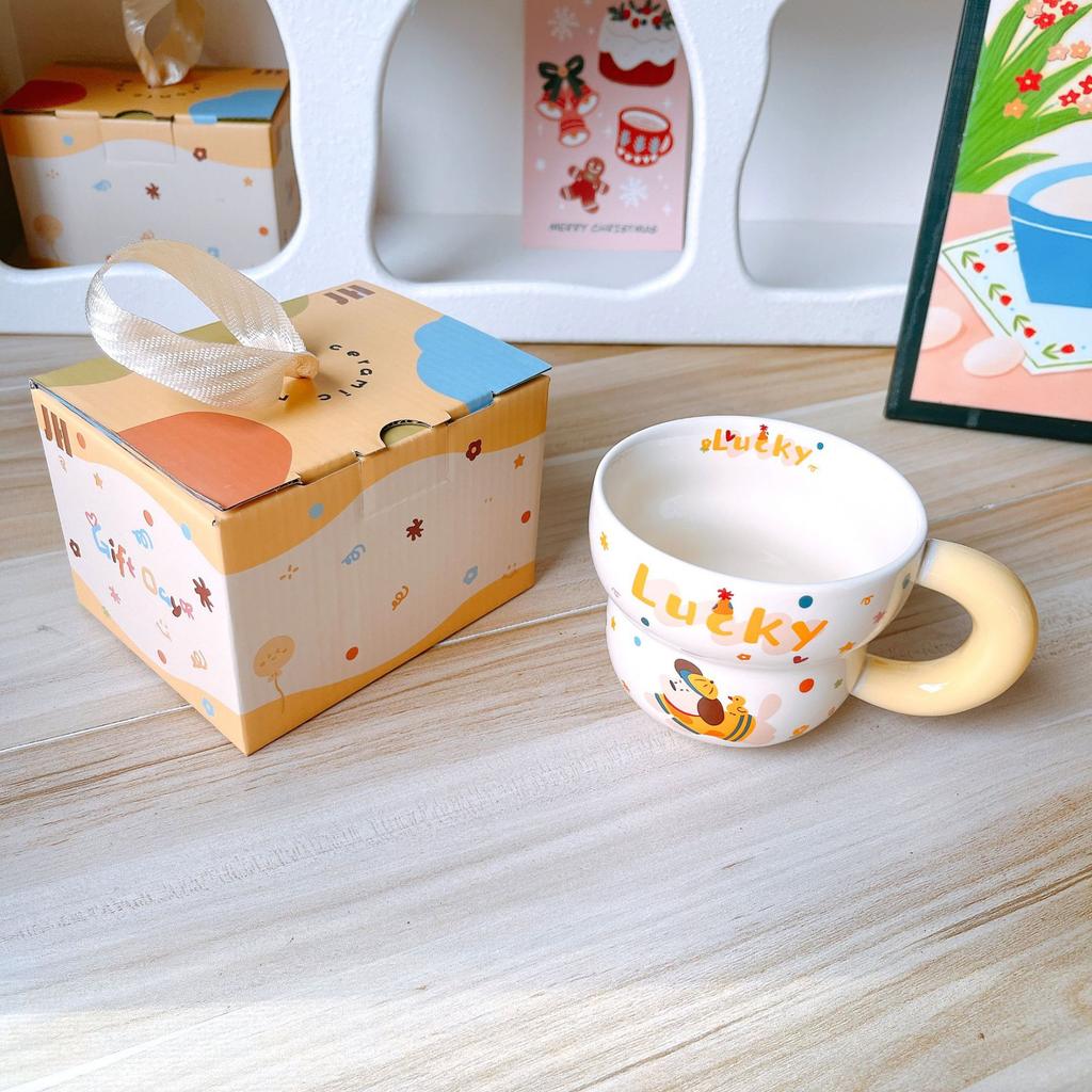 Cute Cartoon Milk Cup Couple Home Breakfast Coffee Cup Breakfast Mug Mug Ceramic Cup Souvenir