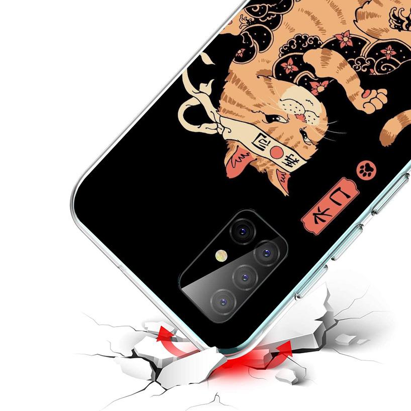 Ramen Sushi Samurai Tattoo Cat Phone Case For Samsung Galaxy A17 A37 A57 A16 A26 A36 A56 A15 A25 A35 A55 A14 A24 A34 A54 A13 A23