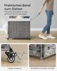 SONGMICS Laundry Basket, Handwoven Laundry Hamper, 140L Rattan-Style Washing Basket with 3 Compartments, Removable Liner, Handles, Lid, Living Room