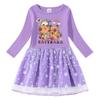 Korean Style Girls' Princess Dress with Rainbow Sequins, Mesh Pleats, and Stars - Short and Long Sleeve Options for Spring, Summer, and Autumn.