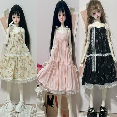 Handgefertigter Träger Spitze Floral Kleider Mode Freizeitkleidung Puppe Prinzessin Langer Rock 5 Farben Mini für 1/4 1/6 BJD 30/45cm Puppen