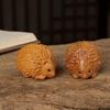 Cliff Cypress Hedgehog Zodiac Wood Carving - Cute Desktop Ornament & Tea Pet