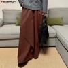 INCERUN Men Wrap High Elastic Waist Casual Loose Suit Pants Long Trousers
