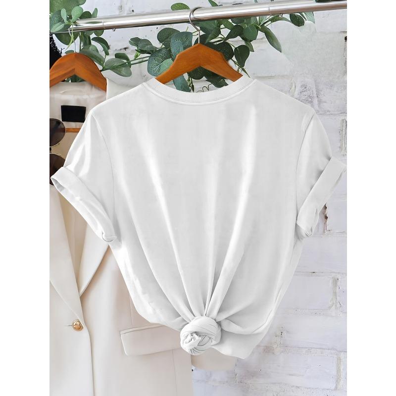 European sizes Heart Paw Print Women's Spring/Summer Casual Comfortable Round Neck Short Sleeve T-Shirt