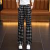 Women's High-Waisted Plaid Wide-Leg Pants - Spring Slimming Casual Drape Style
