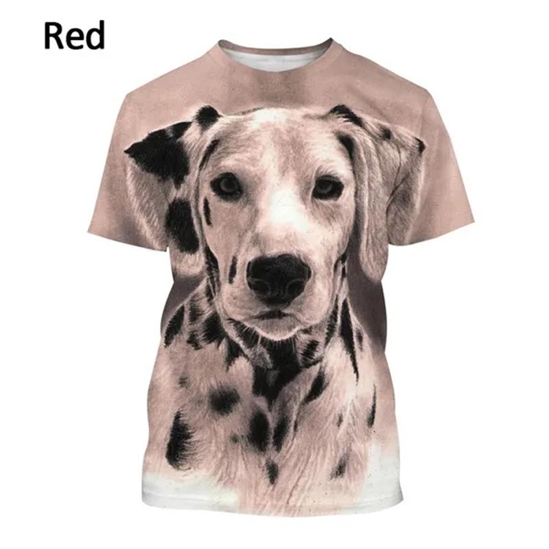 Fashion Dalmatian 3D Printed T-shirt with Spotted Dog, Summer Personalized Men's and Women's Short Sleeved T-shirt, Harajuku T-shirt Clothing