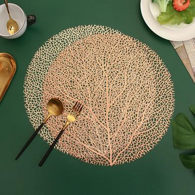 Tischset für den Esstisch, rutschfest, abwischbar, Korallenbaum-Muster, Tischset, hitzebeständig, hohler Tisch