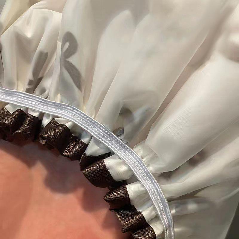 Doppelschichtige wasserdichte Duschhaube Antifouling Küche Haarabdeckung Badezimmer Badehut elastisch bequem