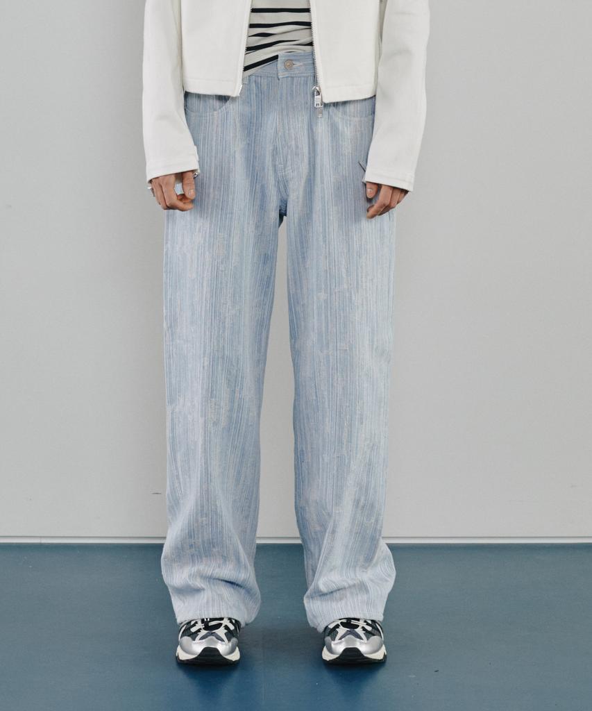 Modenaleudeo Ete Lane Wide Denim Pants (Light Wash)