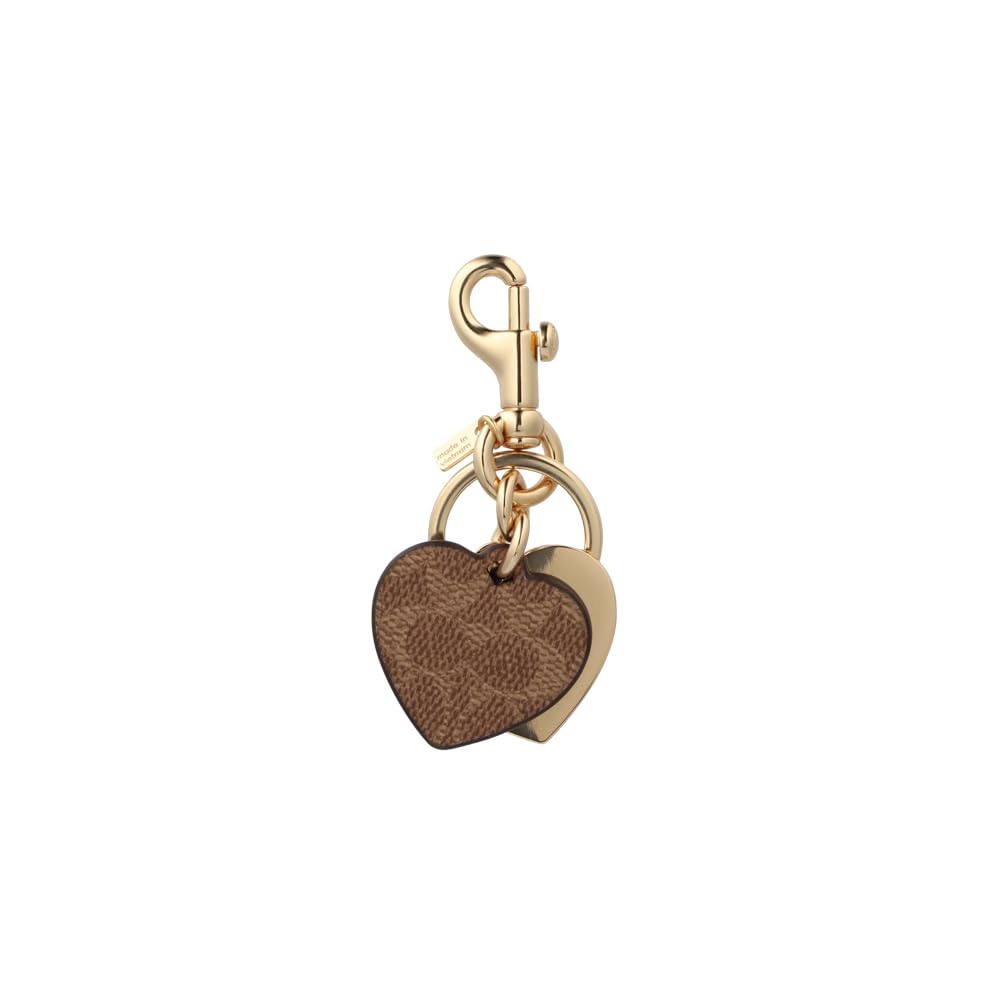 COACH Signature Metal Heart Key Ring CZ931 IMXHE IMTanBrown [Used]