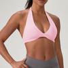 Top Corto Sportivo da Donna con Scollo all'Americana e Profonda Scollatura a V, Senza Ferretto, Tessuto Morbido, Reggiseno Sportivo per Yoga, Allenamento, Fitness, Esercizio