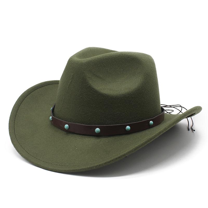 Ethnic Style, Western Cowboy Hat, Tibetan Concave Top Hat, Upturned Edge Felt Hat